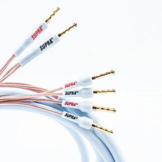 SUPRA XL ANNORUM 4x1.6 COMBICON biwire cable bi-wiring bicablage pour enceintes cuivre OFC 5N 1,6mm2 terminaison sertie fiches bananes fourches banana