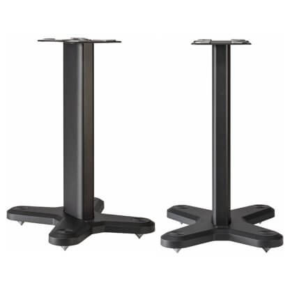 MONITOR AUDIO st2 STAND pied pour enceintes bibliotheque sur pointes métal extrudé aluminium passage cable plaque acier finition laque noir blanc