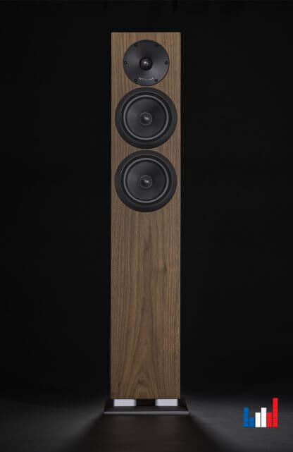 Enceintes ATOHM SIROCCO 2.24 paire colonne compacte blanc satin noyer walnut chene clair light oak filtre réglable bass reflex stereo haut parleur