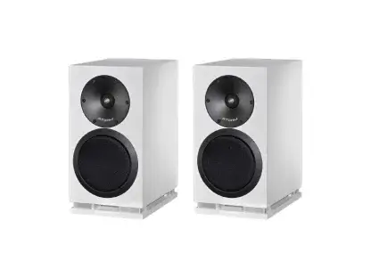 Enceintes ATOHM SIROCCO 1.24 paire baffle deux voies blanc walnut bois clair filtre réglable bass reflex stereo home cinema haut parleur